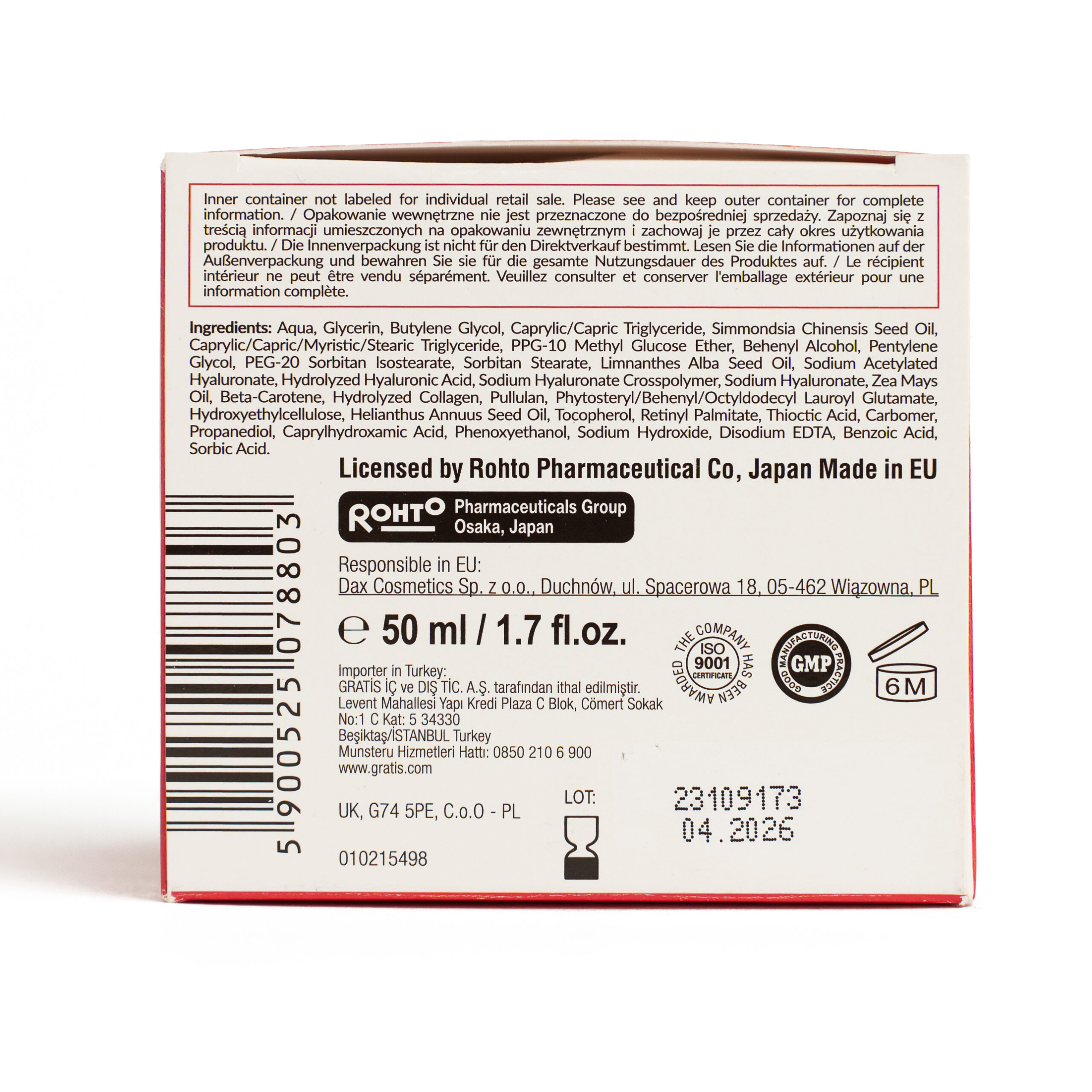 Hada Labo Tokyo Anti Aging Wrinkle Reducer Day Cream 50ml - Image 4